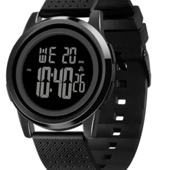 Men’s Ultra-Thin Digital Sports Watch – Waterproof Stainless Steel Fashion Wristwatch